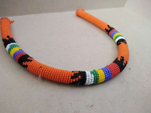 Africana! Zulu / Ndebele - Beaded Necklace / Headband - Orange