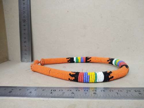 Africana! Zulu / Ndebele - Beaded Necklace / Headband - Orange