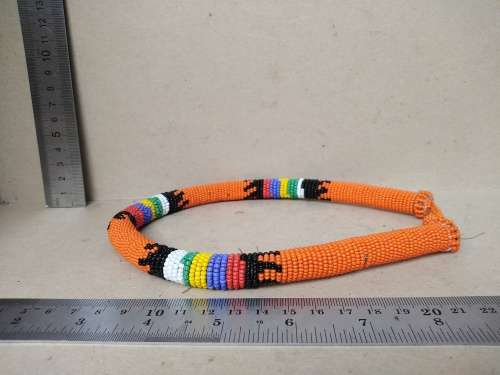 Africana! Zulu / Ndebele - Beaded Necklace / Headband - Orange