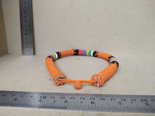 Africana! Zulu / Ndebele - Beaded Necklace / Headband - Orange
