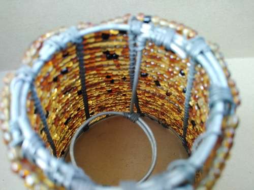 Africana! Zulu / Ndebele - Hand Made - Beaded Conical - Tealight Candle Holder