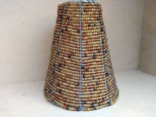 Africana! Zulu / Ndebele - Hand Made - Beaded Conical - Tealight Candle Holder