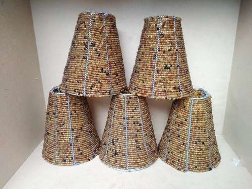 Africana! Zulu / Ndebele - Hand Made - Beaded Conical - Tealight Candle Holder