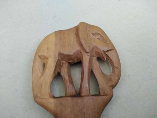 Africana! Elephant - Kenya - Hand Carved - Olive Wood - Salad Serving Set