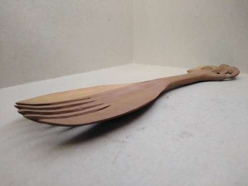 Africana! Elephant - Kenya - Hand Carved - Olive Wood - Salad Serving Set