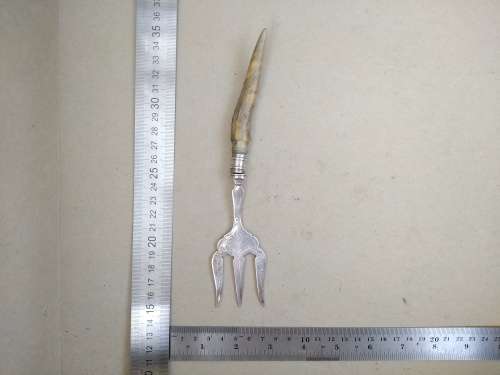 Antique! Kay & Co. - Worchester - Horn Handled Silver Plated - Victorian Bread Fork