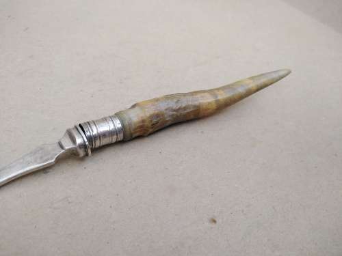 Antique! Kay & Co. - Worchester - Horn Handled Silver Plated - Victorian Bread Fork