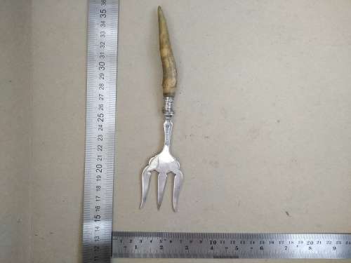Antique! Kay & Co. - Worchester - Horn Handled Silver Plated - Victorian Bread Fork