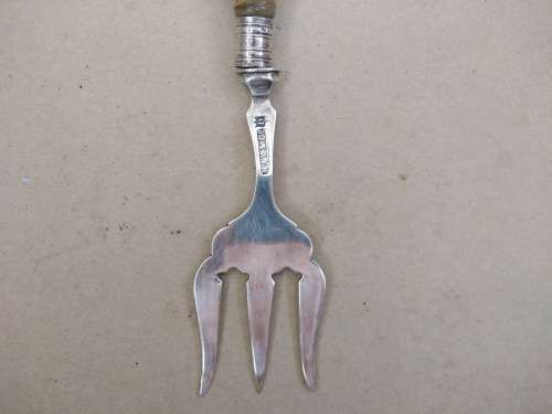Antique! Kay & Co. - Worchester - Horn Handled Silver Plated - Victorian Bread Fork