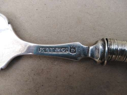 Antique! Kay & Co. - Worchester - Horn Handled Silver Plated - Victorian Bread Fork