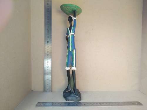 Africana! Mould / Sculpted Figure - Man Carrying Basket Of Produce