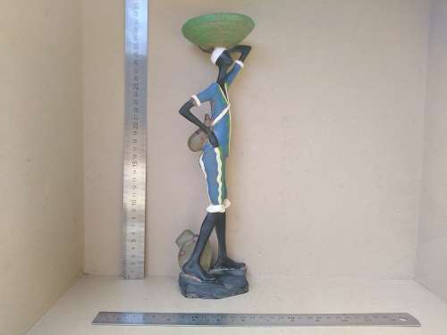 Africana! Mould / Sculpted Figure - Man Carrying Basket Of Produce