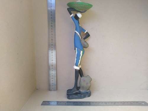 Africana! Mould / Sculpted Figure - Man Carrying Basket Of Produce