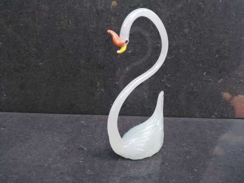 Vintage! Handmade Glass Figurine - Graceful Swan