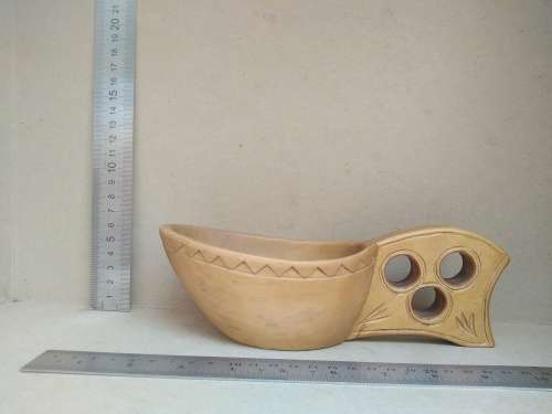 Vintage! - Scandinavian Nordic Kuksa - Carved Wooden Jug - Treen Folk Art