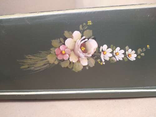 Vintage! Hand Painted - Signed - Large Square - Tissue Box Holder