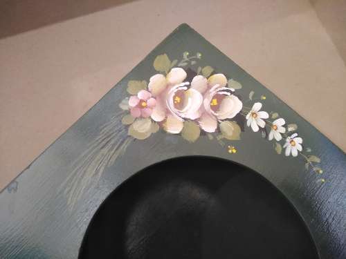 Vintage! Hand Painted - Signed - Large Square - Tissue Box Holder
