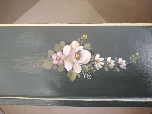 Vintage! Hand Painted - Signed - Large Square - Tissue Box Holder