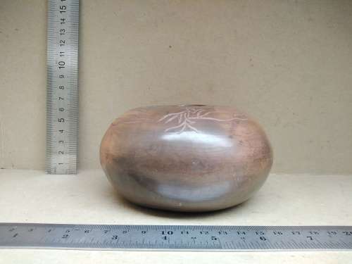 Vintage! Raku - Hand Etched Pattern - Studio Art - Vessel
