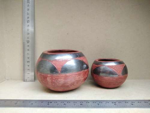 African Zulu Beer Pot - Pair Of Small Clay Ukhamba