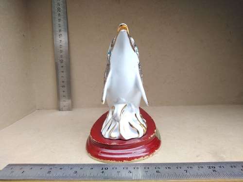Vintage! Porcelain - Dolphin On Wood Base - Gold Gilt (Broken Fins)