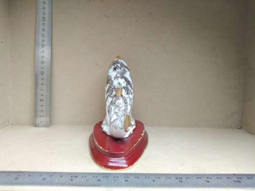 Vintage! Porcelain - Dolphin On Wood Base - Gold Gilt (Broken Fins)
