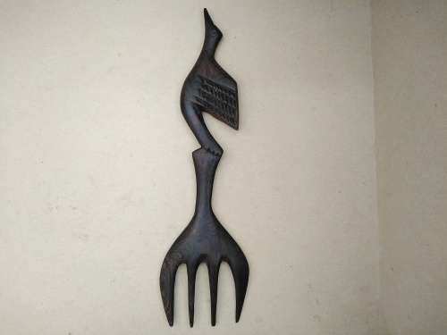 Vintage! - Ebony - Set Of Wooden Salad Servers - Bird Handles