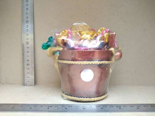Feng Shui - Wealth Pot - Bucket With Ingots And Gold Coins