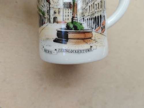 Vintage! Swiss - Ottlinger Sevelen - Bern Zeitglockenturm Miniture Porcelain Mug