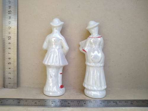 Vintage! Pair Of Victorian Figurines Hand Painted Musicians