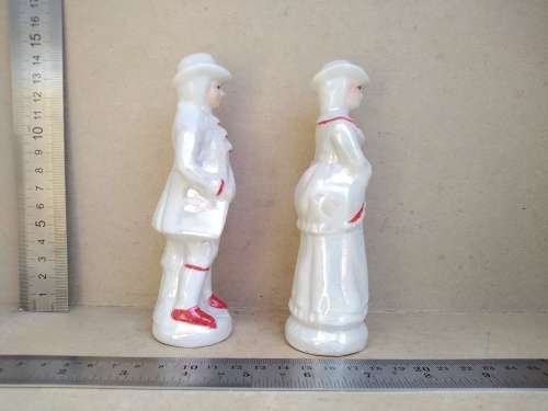 Vintage! Pair Of Victorian Figurines Hand Painted Musicians