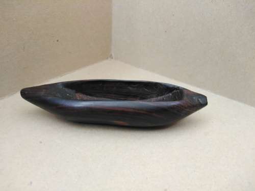 Vintage! Hand Carved - Small Wooden - Dugout Canoe Ornament