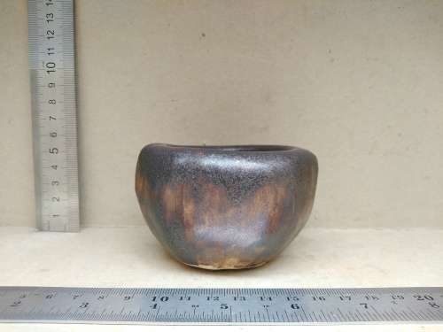 Vintage! Studio Art Pottery - Thick Heavy - Raku Fired - Small Pinch Pot / Bowl