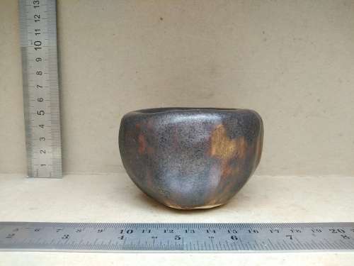 Vintage! Studio Art Pottery - Thick Heavy - Raku Fired - Small Pinch Pot / Bowl