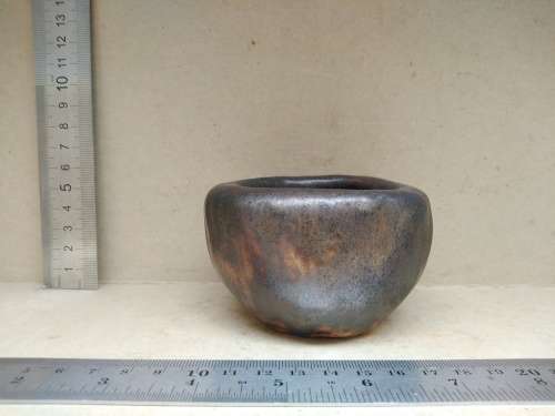 Vintage! Studio Art Pottery - Thick Heavy - Raku Fired - Small Pinch Pot / Bowl