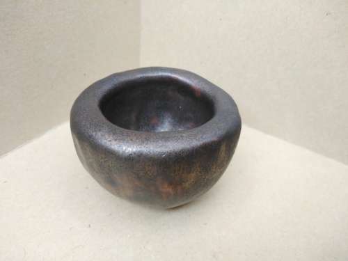 Vintage! Studio Art Pottery - Thick Heavy - Raku Fired - Small Pinch Pot / Bowl