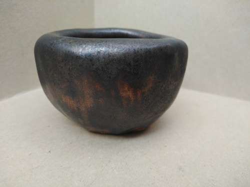 Vintage! Studio Art Pottery - Thick Heavy - Raku Fired - Small Pinch Pot / Bowl