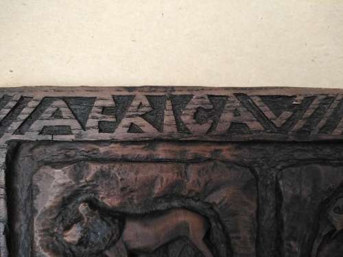 AFRICANA - Key Holder Wall Hanging - Hand Carved - Lion and Elephant
