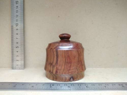 Vintage! Hand Made - Round Turned Wooden - Trinket Box With Lid