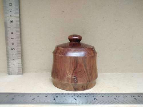 Vintage! Hand Made - Round Turned Wooden - Trinket Box With Lid