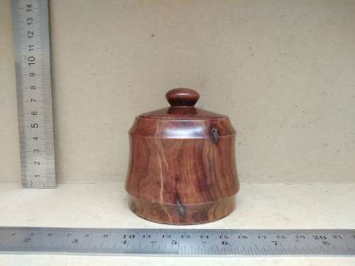 Vintage! Hand Made - Round Turned Wooden - Trinket Box With Lid