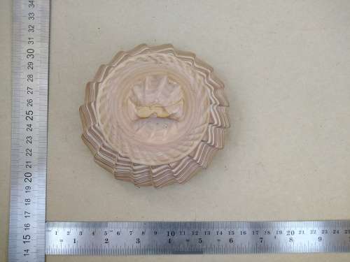 Vintage! Banded Ironstone - Hand Carved - Round Scalloped - Lidded Trinket Box