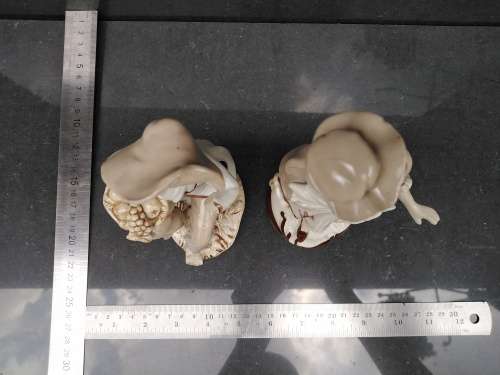 Vintage! Serpia Brown - Porcelain - Pair Of Colonial Figurines (Broken/Repaired)