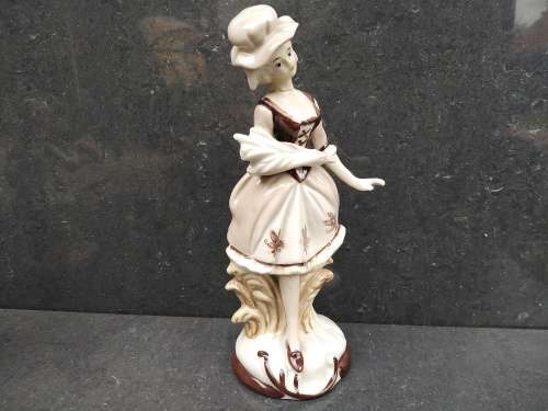 Vintage! Serpia Brown - Porcelain - Pair Of Colonial Figurines (Broken/Repaired)