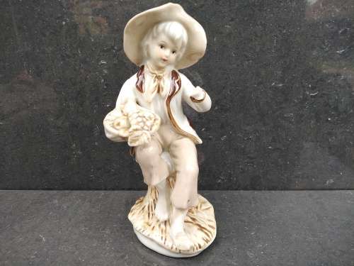 Vintage! Serpia Brown - Porcelain - Pair Of Colonial Figurines (Broken/Repaired)