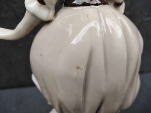 Vintage! Serpia Brown - Porcelain - Pair Of Colonial Figurines (Broken/Repaired)