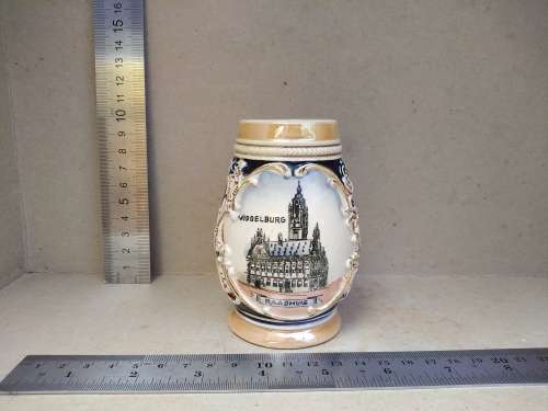 Vintage! German Porcelain DBGM Miniature Stein - Middelburg (No Lid)