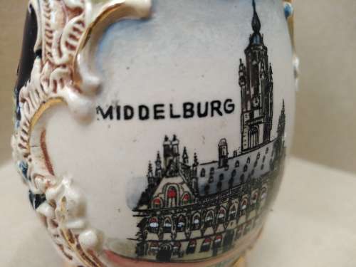Vintage! German Porcelain DBGM Miniature Stein - Middelburg (No Lid)
