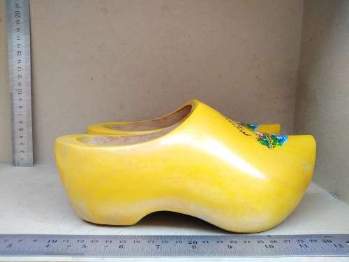 Vintage! Pair Of Large Dutch Windmill Wooden Clogs - Holland