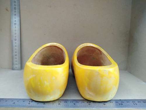 Vintage! Pair Of Large Dutch Windmill Wooden Clogs - Holland